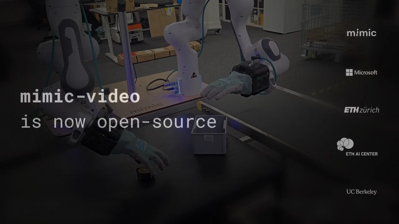 Mimic Robotics Open-Sources "mimic-video" Recipe to Accelerate Video-Action Models