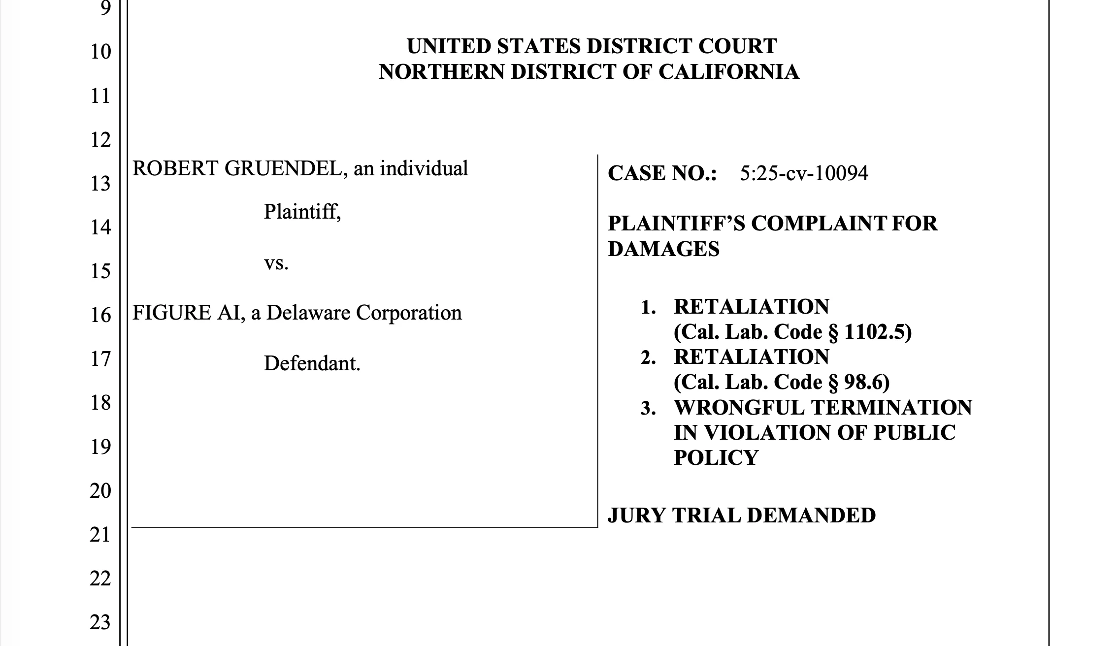 Ex-Safety Head Sues Figure AI, Alleging Retaliation Over "Skull-Fracturing" Robot Risks