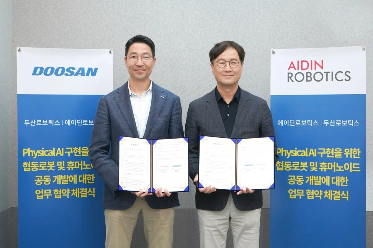 Doosan Robotics Taps Sensor Specialist Aidin Robotics for Dual-Arm Humanoid
