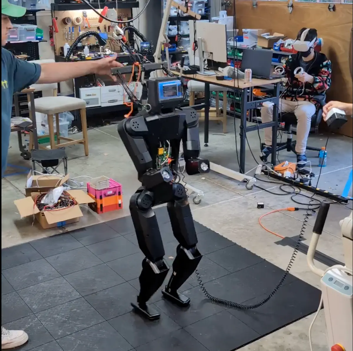 K-Scale Labs Demos Low-Latency Humanoid Teleoperation in New Garage Video