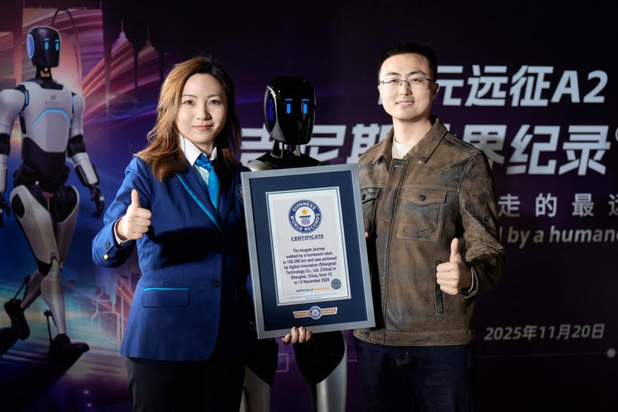 AGIBOT A2 Compeleted Guinness World Records of Longest Journey Walked by a Humanoid Robot