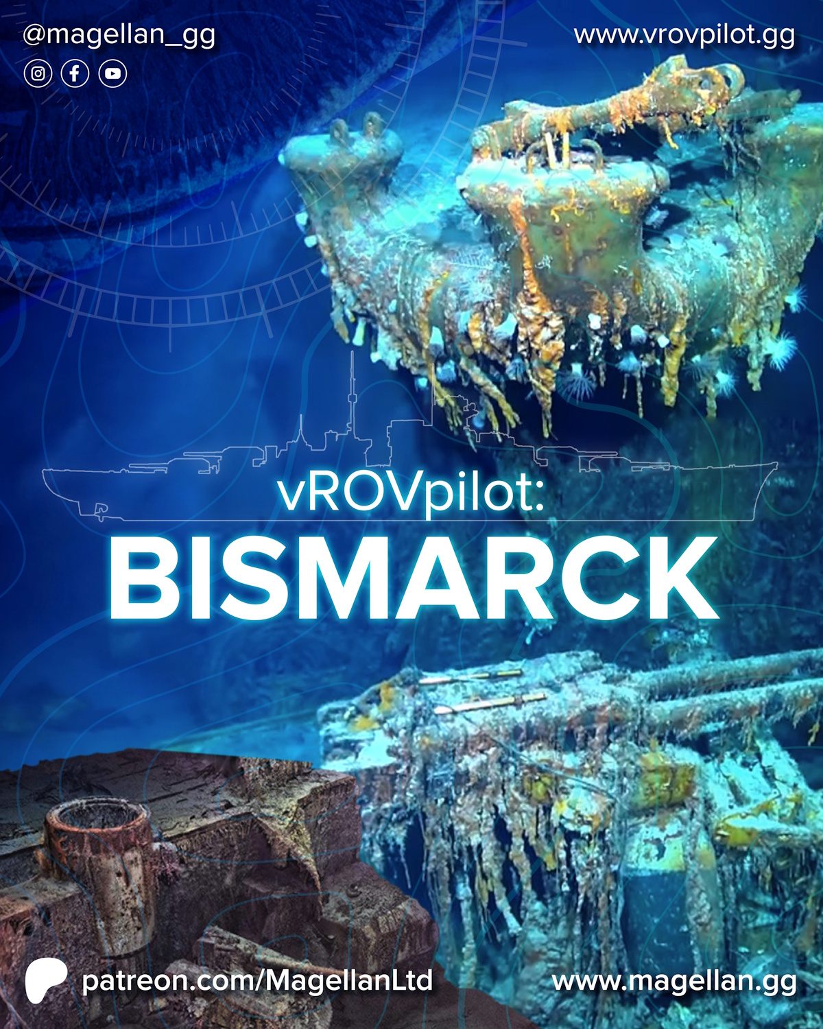 Magellan Complete Digital Twin of The Bismarck Ahead of Titanic Debris Field Release