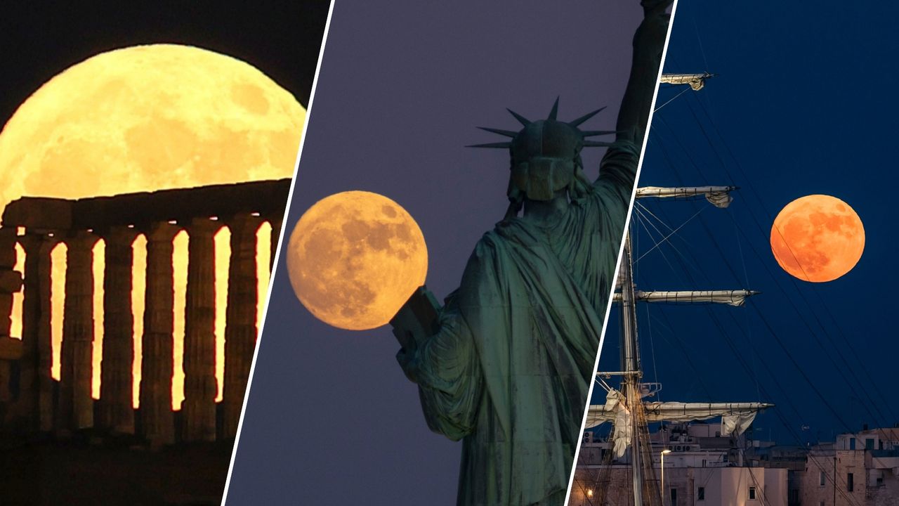 June's Strawberry Moon serves up a low-hanging treat for skywatchers worldwide. Here are our favorite photos