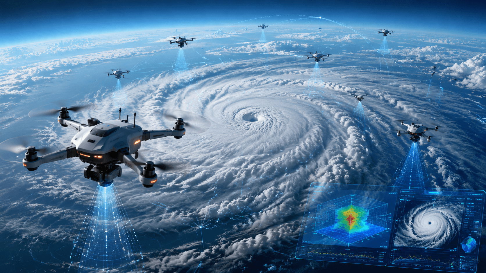 China Meteorological Administration Conducts First Full 3D Typhoon Observation Using Drone Swarm