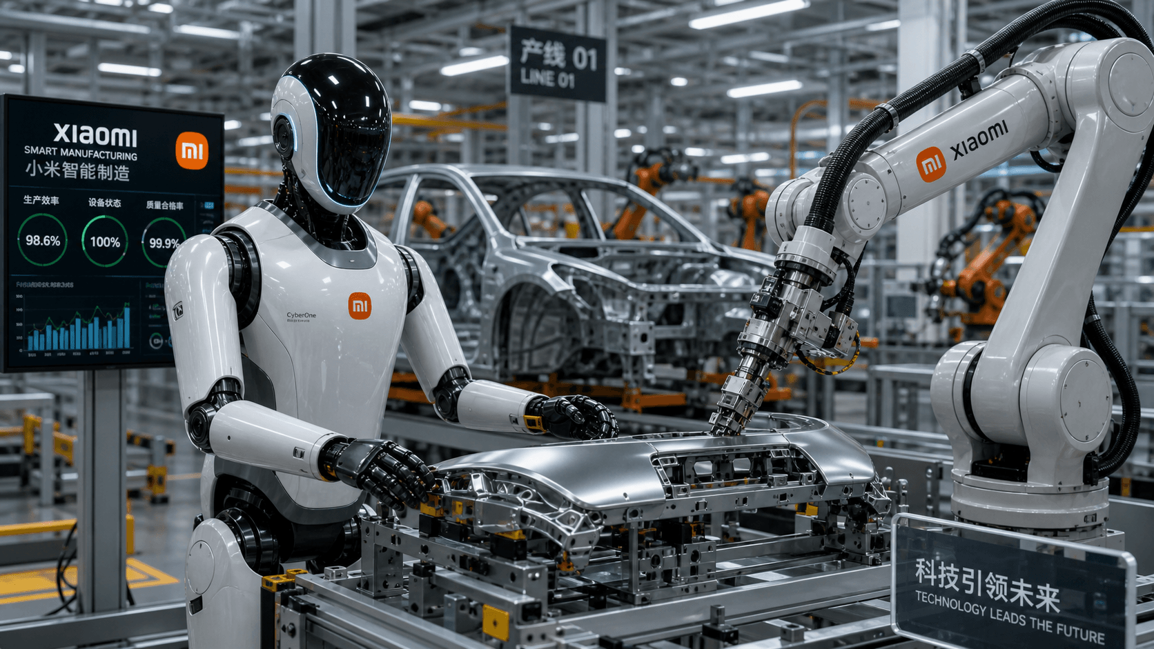 Xiaomi Humanoid Robots Transition to Complex Workpiece Handling on SU7 Production Line