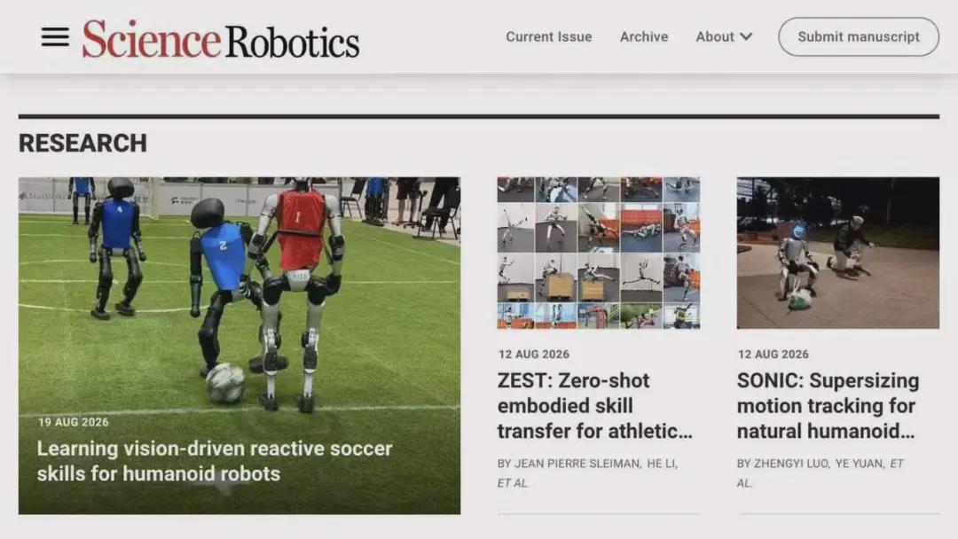 Tsinghua University Team Unveils Soccer-Playing Humanoid Robot in Science Robotics