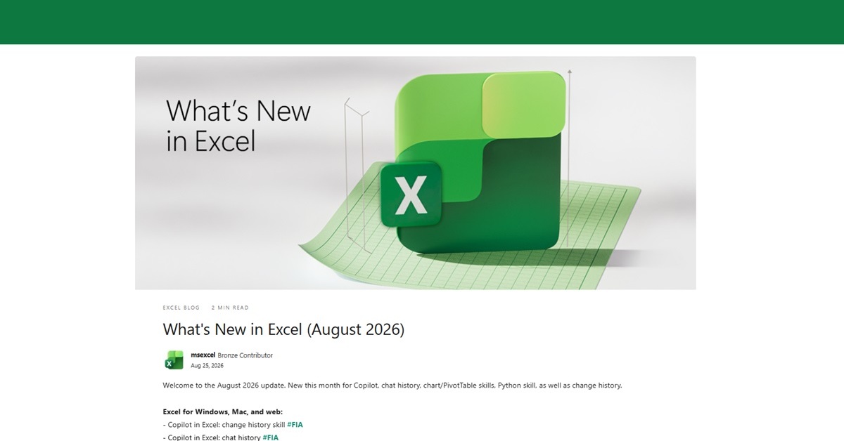 Microsoft Expands Excel Copilot Features with Undo, Chart Adjustments, and Python Analysis