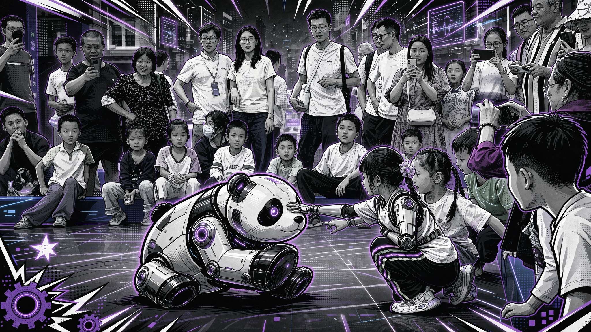 University of Electronic Science and Technology Showcases Robot Exhibition Featuring Panda Robot's Somersaults