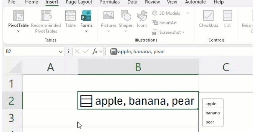 Microsoft Introduces New Excel Feature Allowing Multiple Values in a Single Cell
