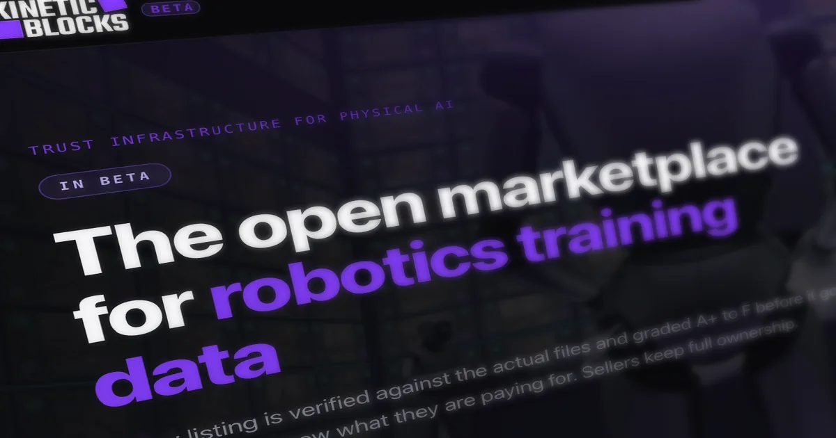 Kinetic Blocks Launches Marketplace for Humanoid Training Data Acquisition
